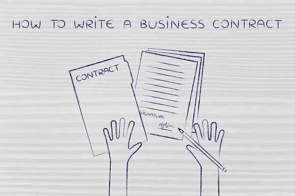 Nasıl bir iş sözleşmesi yazmak kavramı — Stok fotoğraf