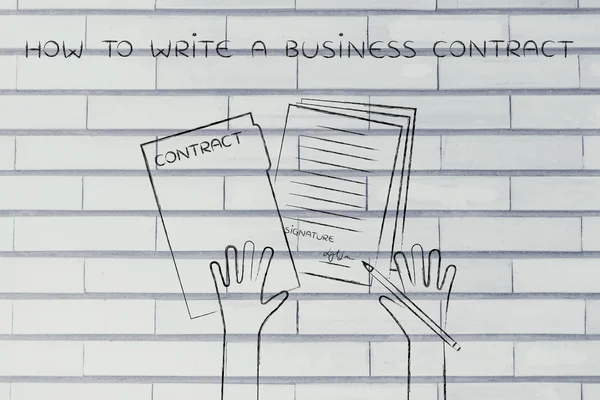 แนวคิดของการเขียนสัญญาธุรกิจ — ภาพถ่ายสต็อก