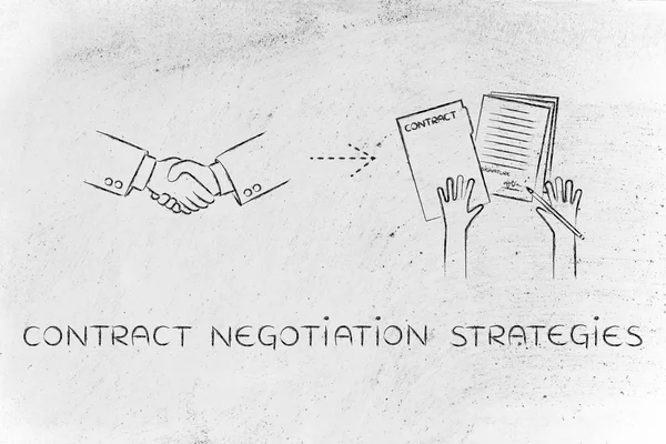Sözleşme müzakere stratejileri kavramı — Stok fotoğraf