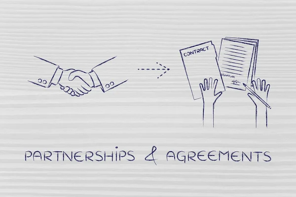 Концепция партнерских отношений и соглашений — стоковое фото