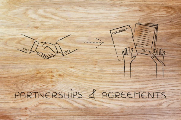 Концепция партнерских отношений и соглашений — стоковое фото