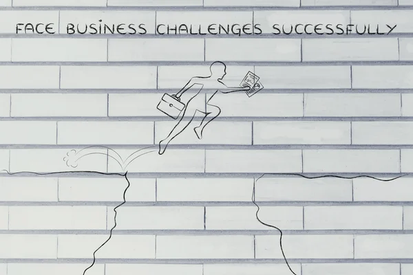 Concepto de afrontar con éxito los retos empresariales — Foto de Stock