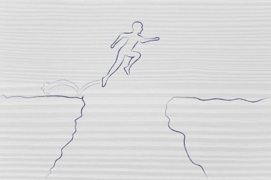 cesur adam jumpying bir uçuruma