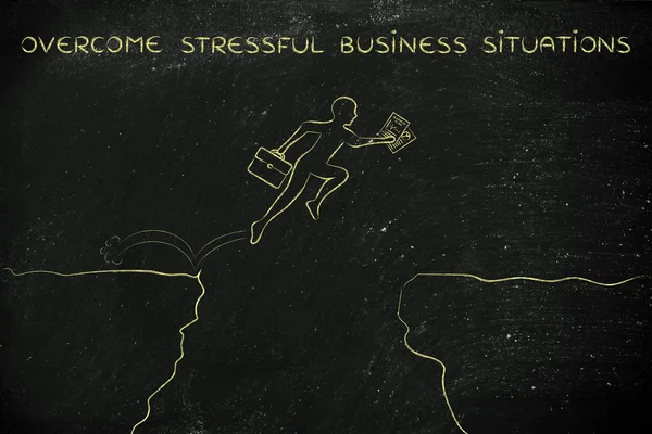 Konzept zur Überwindung stressiger Geschäftssituationen — Stockfoto