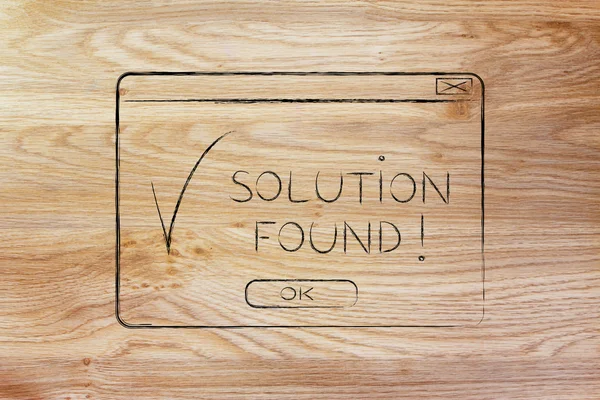 Pop-up with text Solution Found — Stock Photo, Image