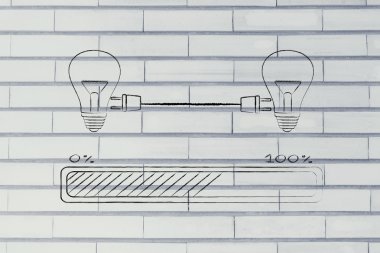Lightbulbs çift Tak ve ilerleme durum çubuğunu ile bağlı