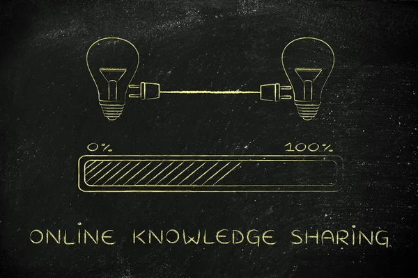 Concept van het delen van online kennis — Stockfoto