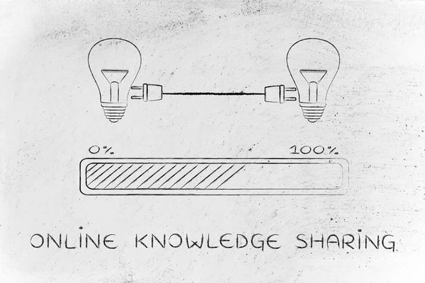 Έννοια της διαμοίρασης γνώσης σε απευθείας σύνδεση — Φωτογραφία Αρχείου