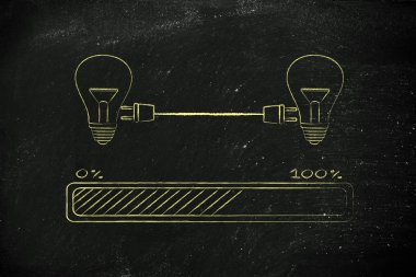Lightbulbs çift Tak ve ilerleme durum çubuğunu ile bağlı