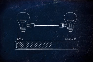 Lightbulbs çift Tak ve ilerleme durum çubuğunu ile bağlı
