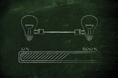 Lightbulbs çift Tak ve ilerleme durum çubuğunu ile bağlı