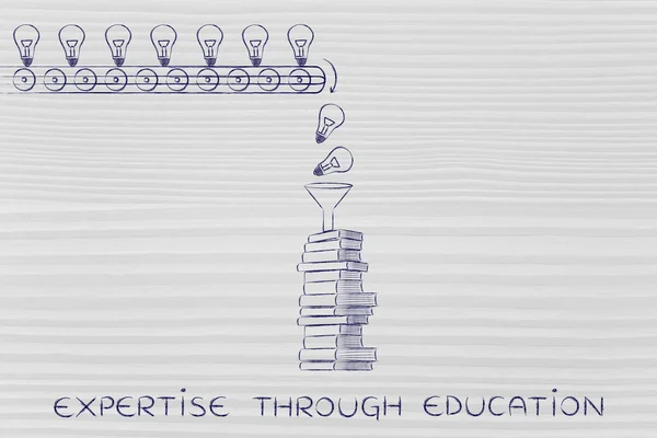 Концепция экспертизы через образование — стоковое фото