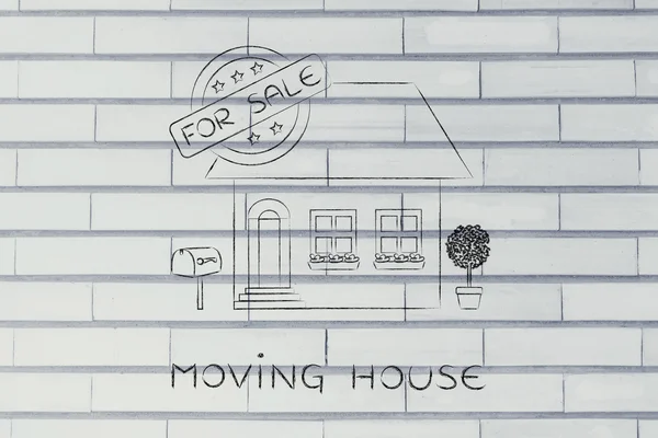 Concept van bewegende huis — Stockfoto
