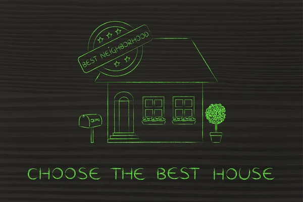 如何选择最好的房子的概念 — 图库照片