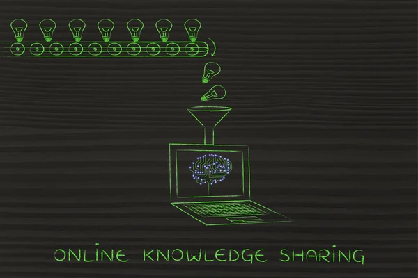 Concept van het delen van online kennis — Stockfoto