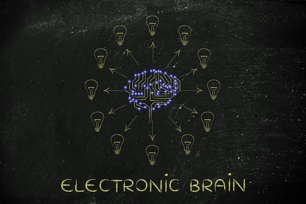 Концепция электронного мозга — стоковое фото