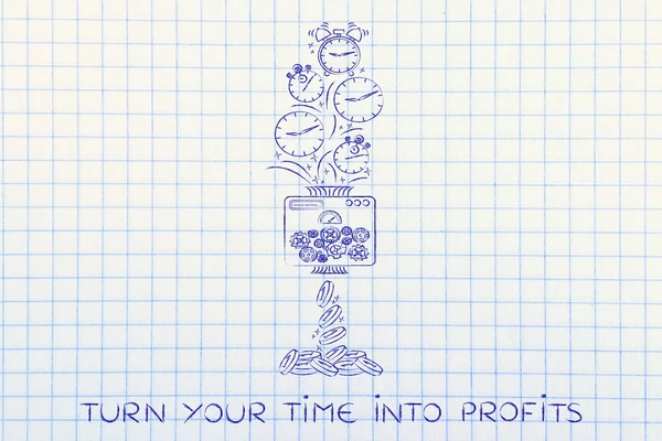 Konzept, wie Sie Ihre Zeit in Gewinne verwandeln können — Stockfoto