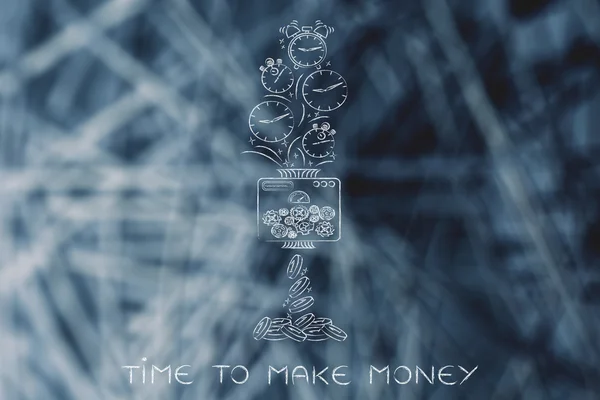 Έννοια του χρόνου να βγάλουν λεφτά — Φωτογραφία Αρχείου