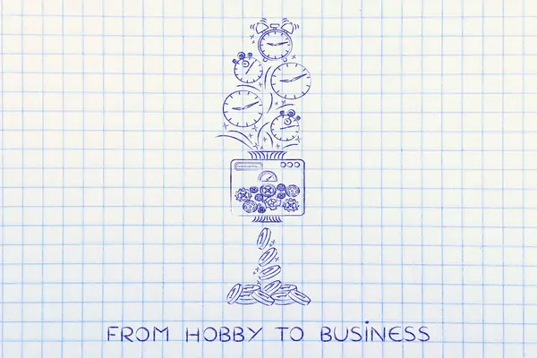 Begrip van hobby naar bedrijf — Stockfoto