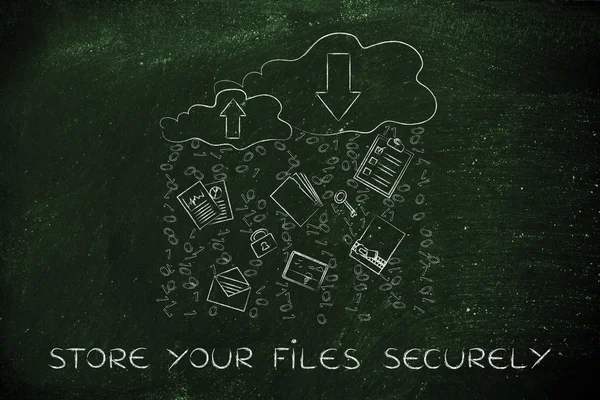 安全存储文件的概念 — 图库照片