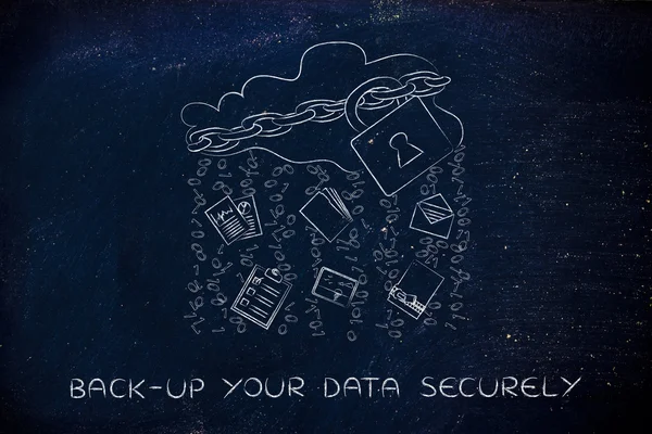 Concept of back-up your data securely — Stock Photo, Image