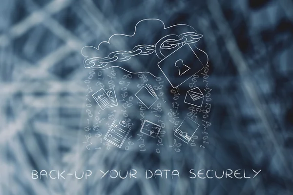 Concept of back-up your data securely — Stock Photo, Image