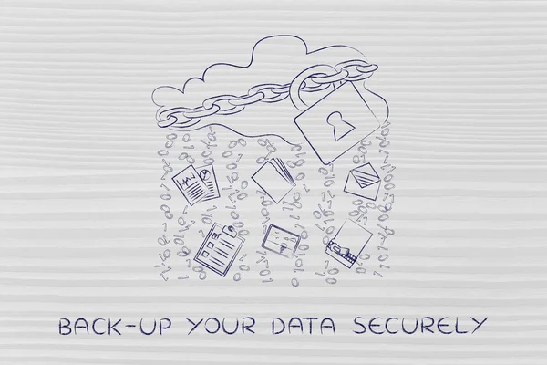 Conceito de backup de seus dados com segurança — Fotografia de Stock