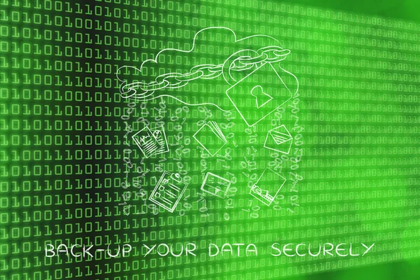 Concepto de copia de seguridad de sus datos de forma segura —  Fotos de Stock