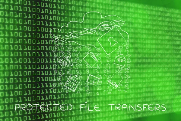 Begreppet skyddade filöverföringar — Stockfoto