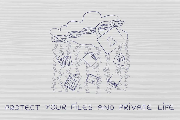 Concepto de proteger sus archivos y la vida privada —  Fotos de Stock