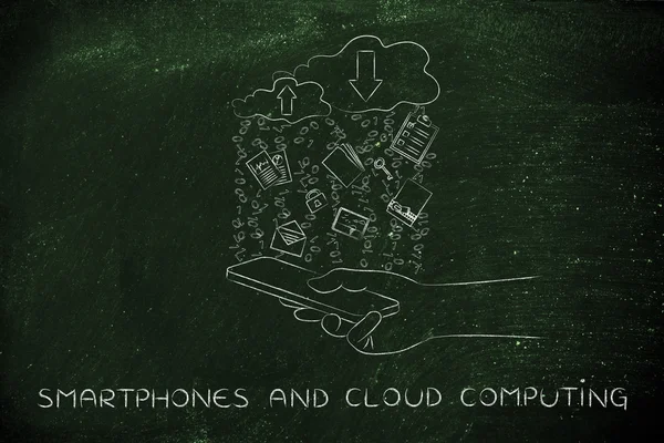 Concept de smartphones & cloud computing — Photo