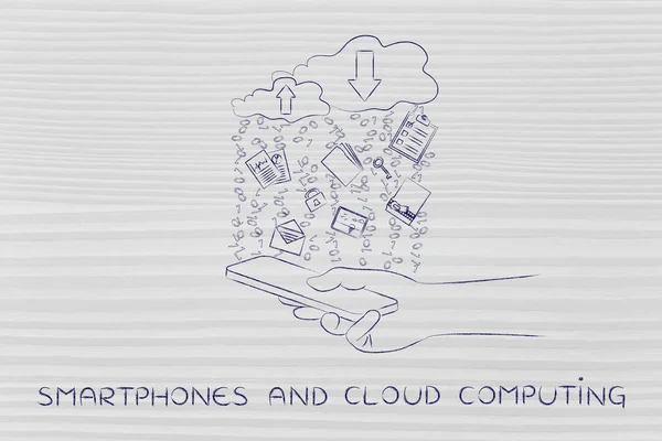 Concept van smartphones & cloud computing — Stockfoto