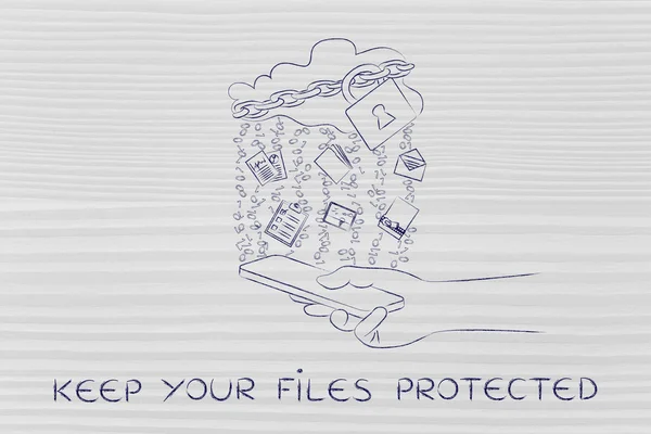 Begreppet behåll dina filer skyddade — Stockfoto