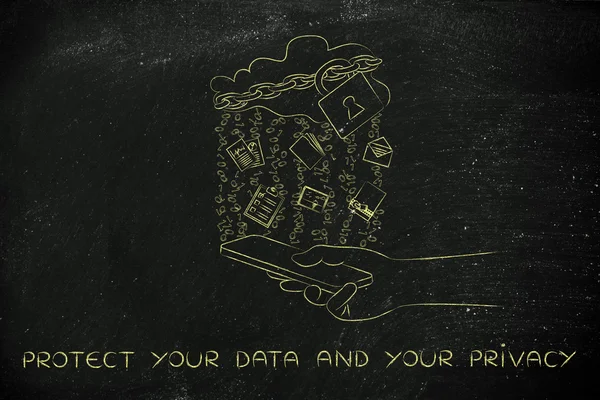 Concepto de protección de sus datos y su privacidad —  Fotos de Stock