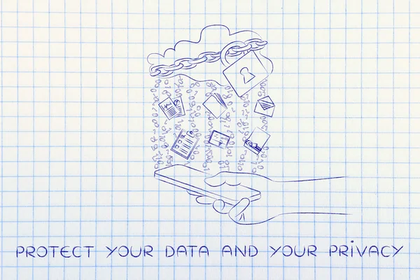 Concepto de protección de sus datos y su privacidad — Foto de Stock