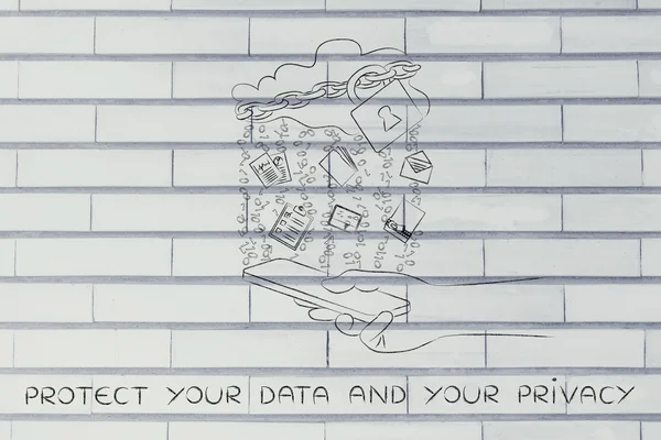 Concepto de protección de sus datos y su privacidad —  Fotos de Stock