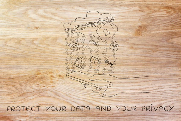 Begreppet skyddade dina data och din integritet — Stockfoto