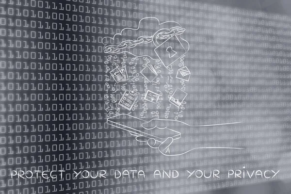 Conceito de proteger seus dados e sua privacidade — Fotografia de Stock