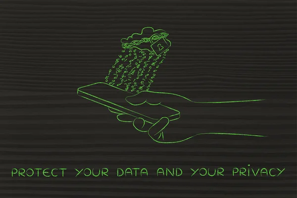 Concetto di proteggere i tuoi dati e la tua privacy — Foto Stock
