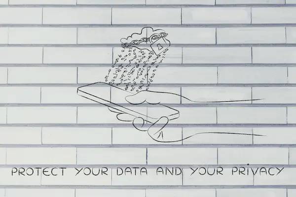 Concept van bescherming van uw gegevens en uw privacy — Stockfoto