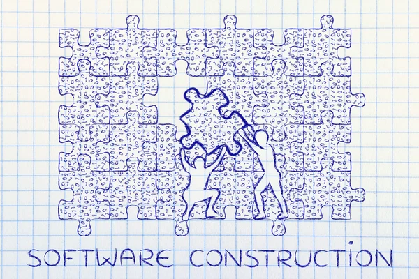 Conceito de construção de software — Fotografia de Stock