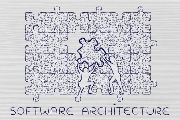 Concetto di costruzione di software — Foto Stock