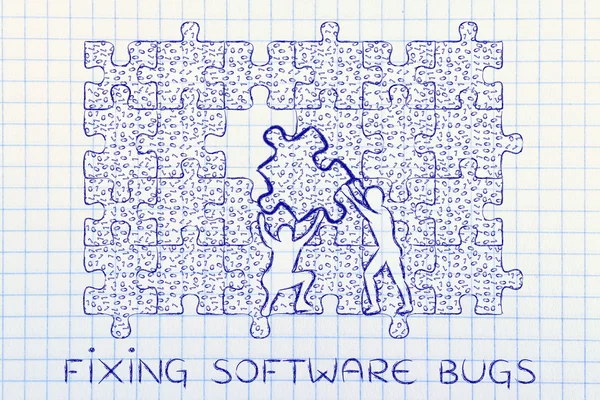 ソフトウェアのバグを修正の概念 — ストック写真