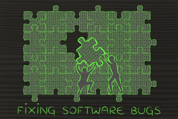 Begreppet fastställande programvara buggar — Stockfoto