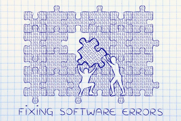 Концепція виправлення помилок програмного забезпечення — стокове фото