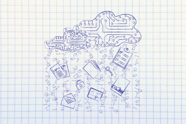 elektronik devre bulutlar belge yağmur ile