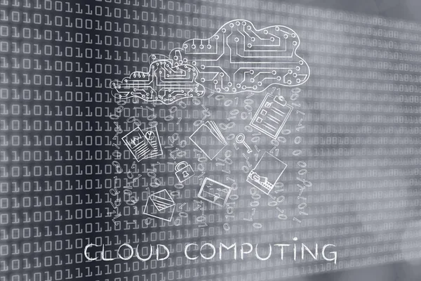 概念の雲のコンピューティング — ストック写真