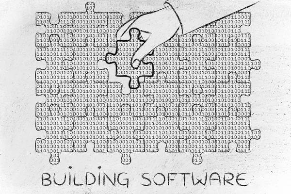 Έννοια της λογισμικό οικοδόμησης — Φωτογραφία Αρχείου
