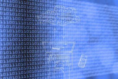 dizüstü bilgisayar için bir elektronik devre bulut veri aktarma