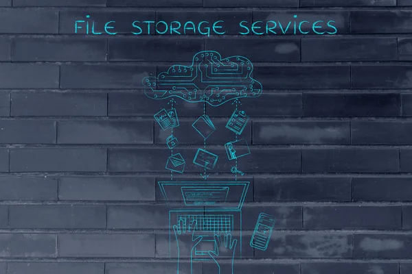 Konzept der Dateispeicherdienste — Stockfoto